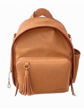 Skip Hop Tan Faux Leather Tassel Backpack